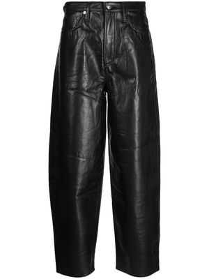 AGOLDE high-waisted leather balloon trousers - Black