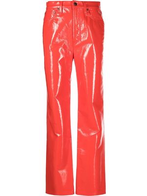 AGOLDE high-waisted straight-leg trousers - Red