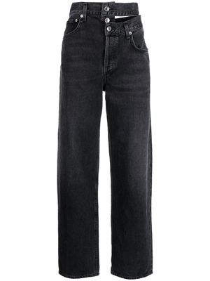 AGOLDE layered-waistband detail jeans - Black