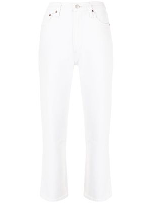 AGOLDE mid-rise straight-leg cropped jeans - White