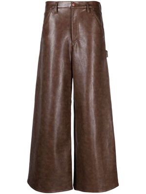 AGOLDE mid-rise wide-leg trousers - Brown