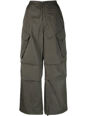 AGOLDE multi-pocket cotton straight trousers - Green