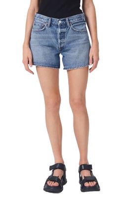 AGOLDE Parker Long Relaxed Organic Cotton Denim Shorts in Occurrence