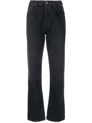 AGOLDE raw-edge hem slim straight jeans - Black