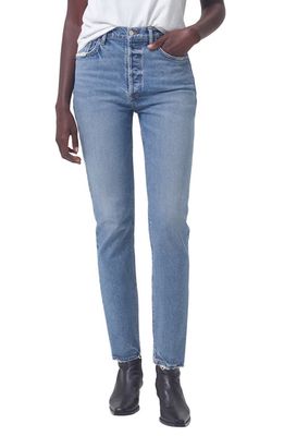 AGOLDE Riley High Waist Ankle Straight Leg Jeans in Cove