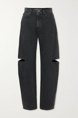 AGOLDE - Sanna Cutout High-rise Wide-leg Organic Jeans - Black