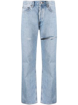 AGOLDE slit-detail jeans - Clash pale indigo wmarble
