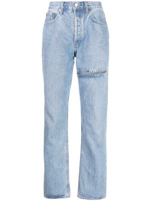 AGOLDE slit-detail straight-leg jeans - Blue