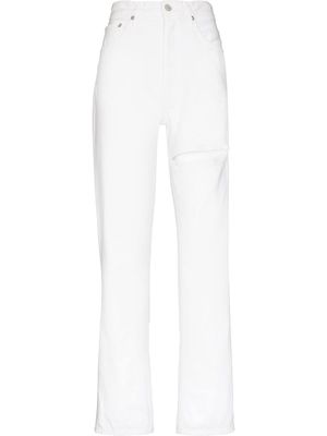 AGOLDE slit-detail straight-leg jeans - White