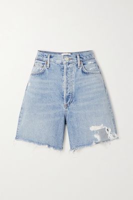 AGOLDE - Stella Distressed Organic Denim Shorts - Blue