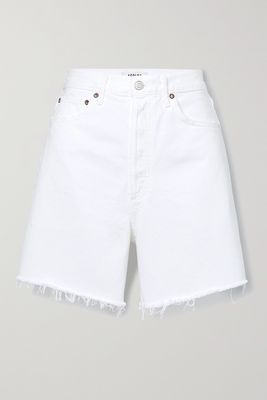 AGOLDE - Stella Frayed Organic Denim Shorts - White