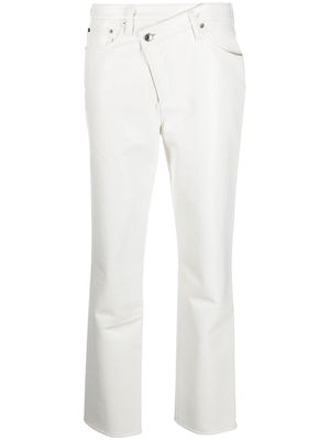 AGOLDE white straight-leg trousers
