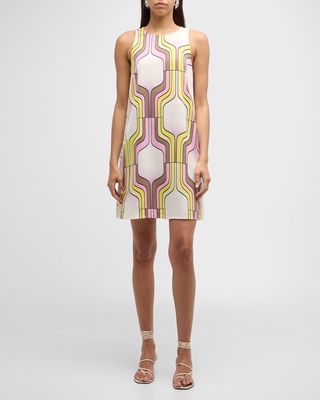 Agordo Geometric-Print Mini Shift Dress