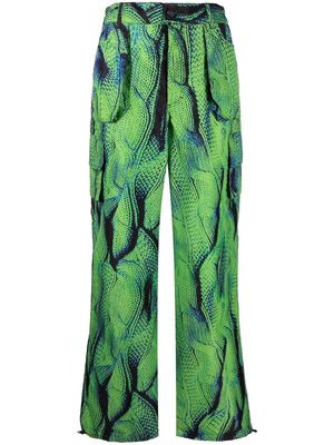 AGR abstract-print cargo trousers - Green