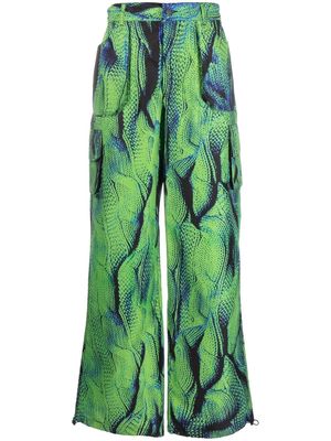 AGR abstract-print wide-leg trousers - Green