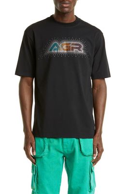 AGR Burst Crystal Logo T-Shirt in Black