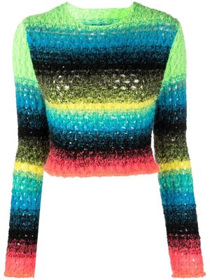 AGR colour-block open-knit jumper - Green