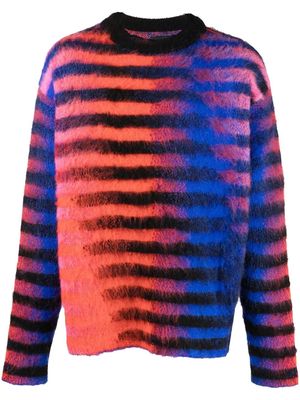 AGR gradient-stripe mohair-blend jumper - Red