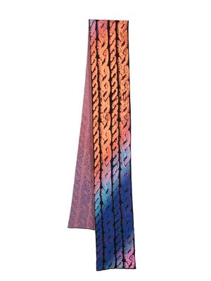 AGR intarsia-knit merino-wool scarf - Orange