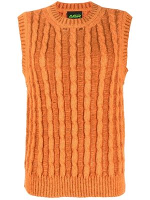 AGR mohair-blend knit vest - Orange