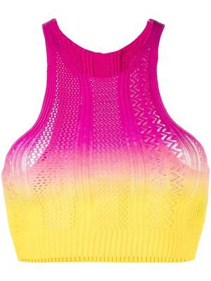 AGR Ombré-effect cropped tank top - Pink