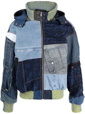AGR patchwork-design denim jacket - Blue