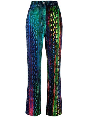 AGR snakeskin-print straight-leg jeans - Black