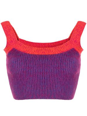 AGR striped cropped knitted top - Purple