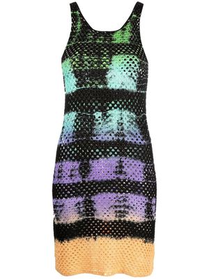 AGR tie-dye pointelle-knit dress - Black
