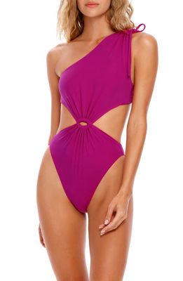 Agua Bendita Bloom Ross Cutout One-Piece Swimsuit in Purple