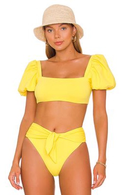Agua Bendita Calista Bikini Top in Yellow