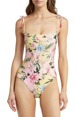 Agua Bendita Kailan Sally Floral One-Piece Swimsuit in Multi Pink