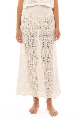 Agua Bendita Tove Seed Crochet Cover-Up Maxi Skirt in Ivory