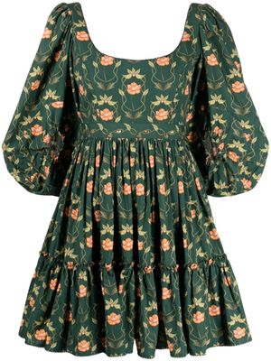 Agua By Agua Bendita Delirio Estotérico floral-print mini dress - Green