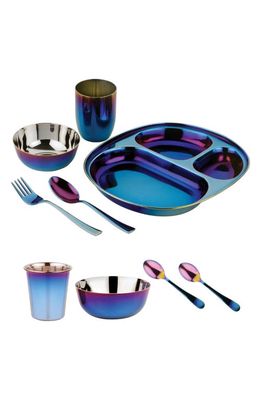 Ahimsa Dine & Develop 9-Piece Dish Set in Iridescent Blue