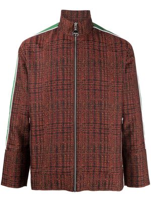 Ahluwalia check-pattern zip-up jacket - Brown