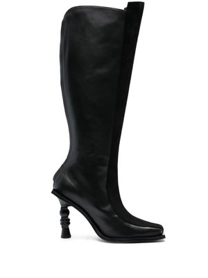 Ahluwalia Chikari 110mm zebra-print boots - Black