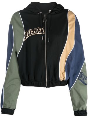 Ahluwalia colour-block cropped jacket - Black