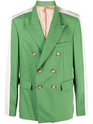 Ahluwalia colour-block double-breasted blazer - Green