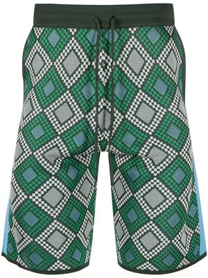 Ahluwalia Dhoom jacquard patterned shorts - Green