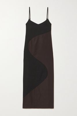 Ahluwalia - Femi Wave Pinstriped Wool-blend Mini Dress - Brown