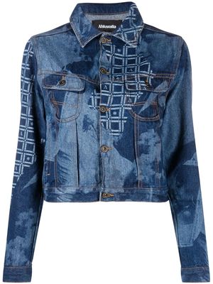 Ahluwalia graphic-print denim jacket - Blue