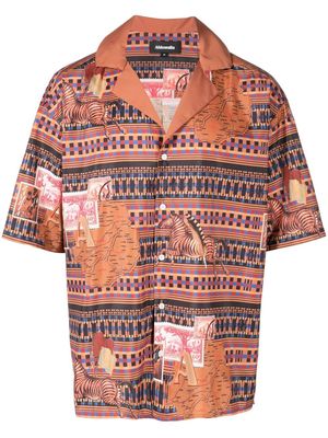 Ahluwalia graphic-print short-sleeve shirt - Brown
