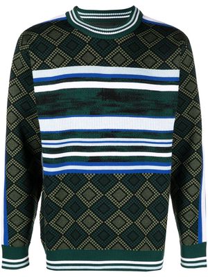 Ahluwalia Lola striped jacquard sweater - Green