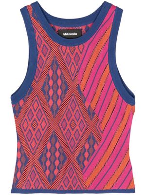 Ahluwalia mix-print top - Pink