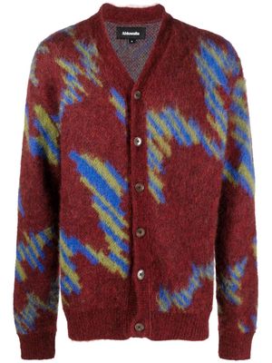 Ahluwalia Ongoye patterned intarsia-knit cardigan - Red