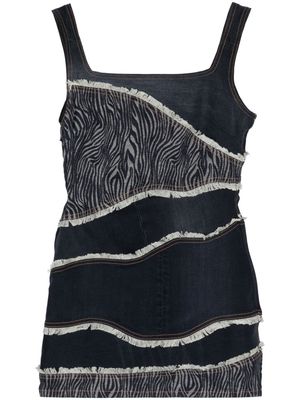 Ahluwalia panelled denim minidress - Blue