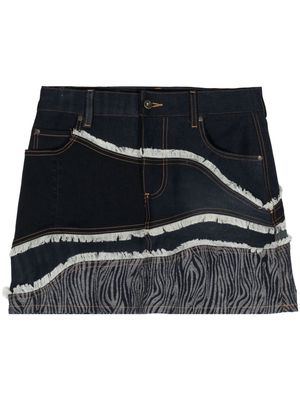 Ahluwalia panelled denim miniskirt - Blue