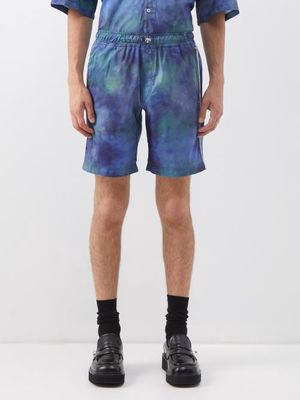 Ahluwalia - Recycled-shell Dyed-effect Shorts - Mens - Blue
