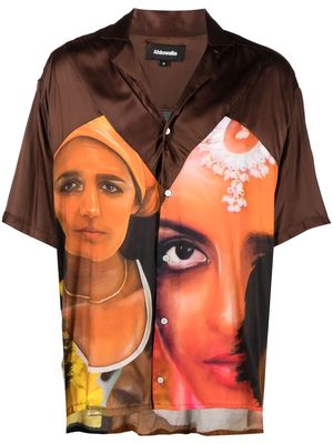 Ahluwalia woman-print shirt - Brown
